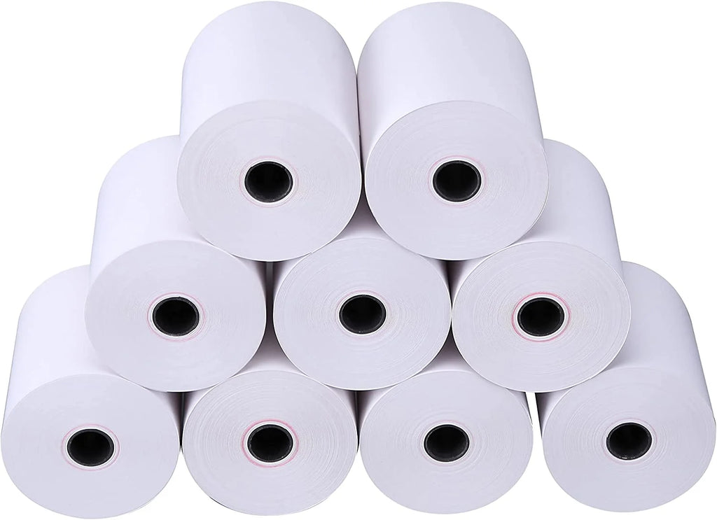 Kitchen Printer Paper 50 Rolls 3" x 165' 1 Ply Bond Non-Thermal Receipt Paper G3137