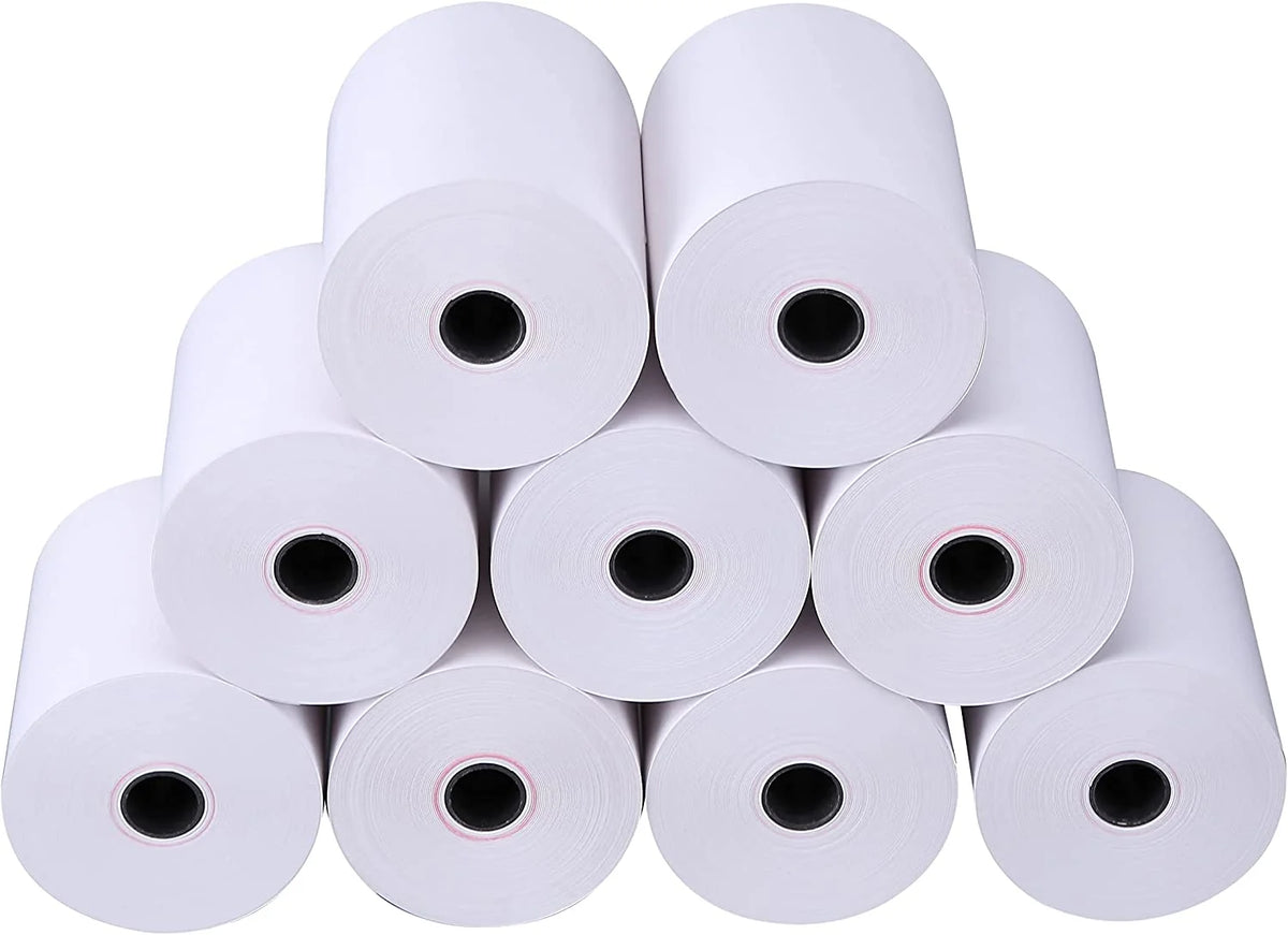 Kitchen Printer Paper 50 Rolls 3" x 165' 1 Ply Bond Non-Thermal Receipt Paper G3137
