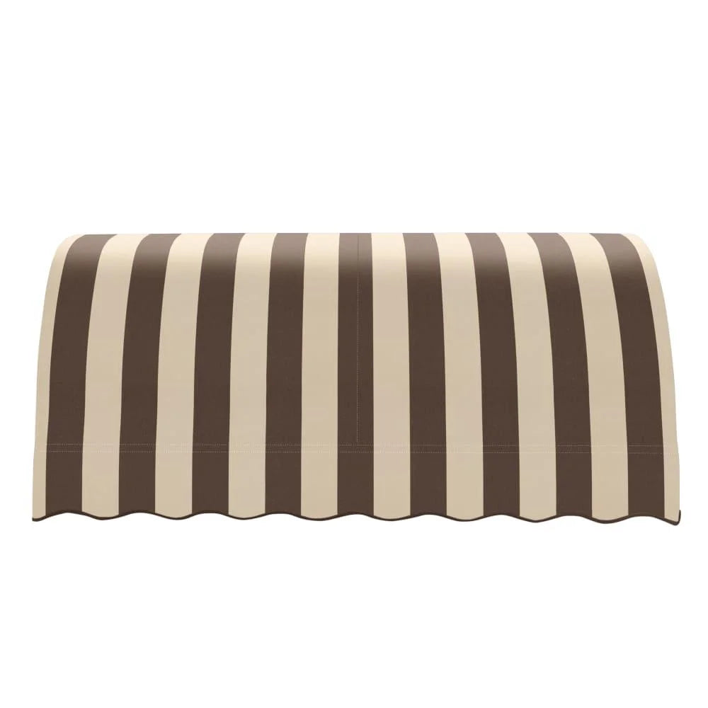 10.375 ft Fixed Awning Acrylic Fabric, Brown/Tan Stripe O596194