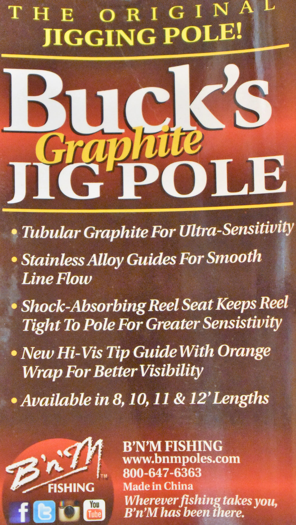 Graphite Fishing Pole, 12ft, 2 Pieces, Black R42051