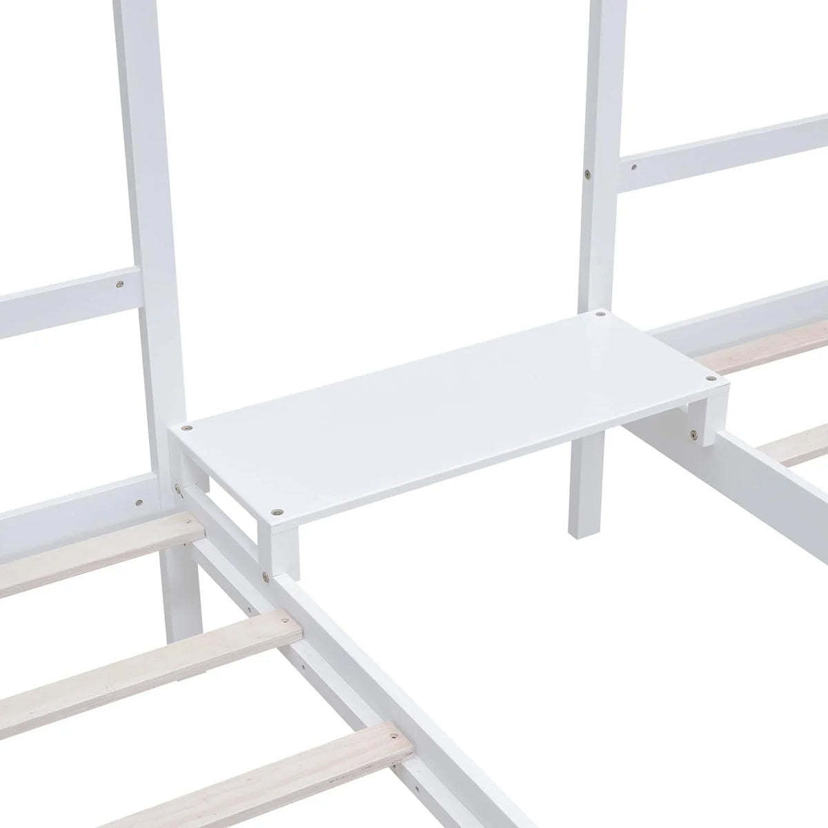 Solid Wood White Kids Bed Frame with Rails P231
