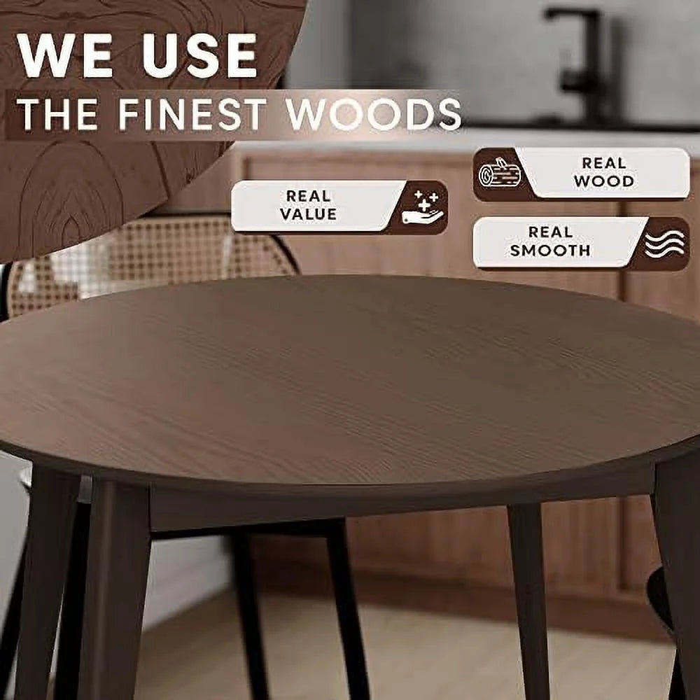 Round Birch Solid Wood Dining Table 40 inch Q6767