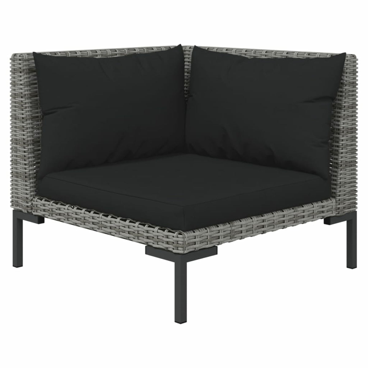 9 Piece Poly Rattan Patio Set with Cushions Dark Gray Z86515