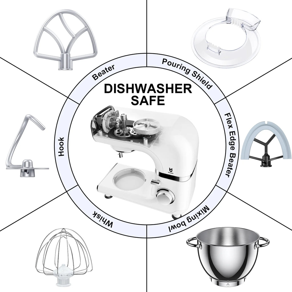 6 Adjustable Speeds Electric Stand Mixer with 4.2 QT Stainless Steel Bowl H79755