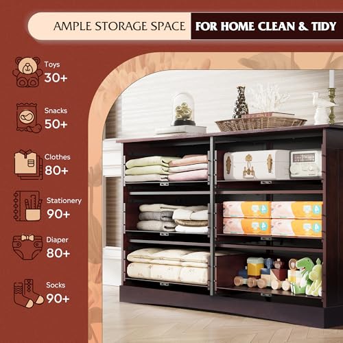 Brown 6 Drawer Wood Dresser G789