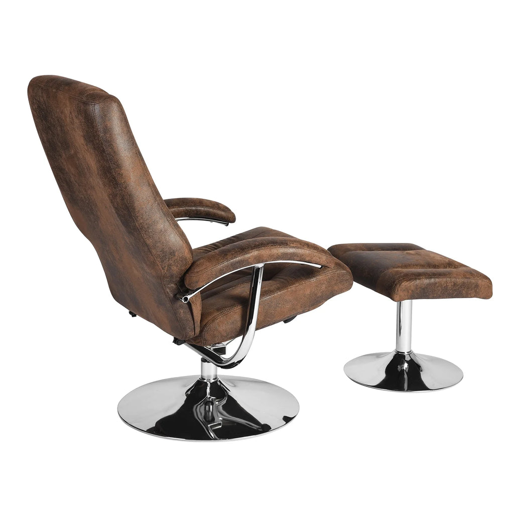 Vintage Fabric Accent Chair with Ottoman E51030
