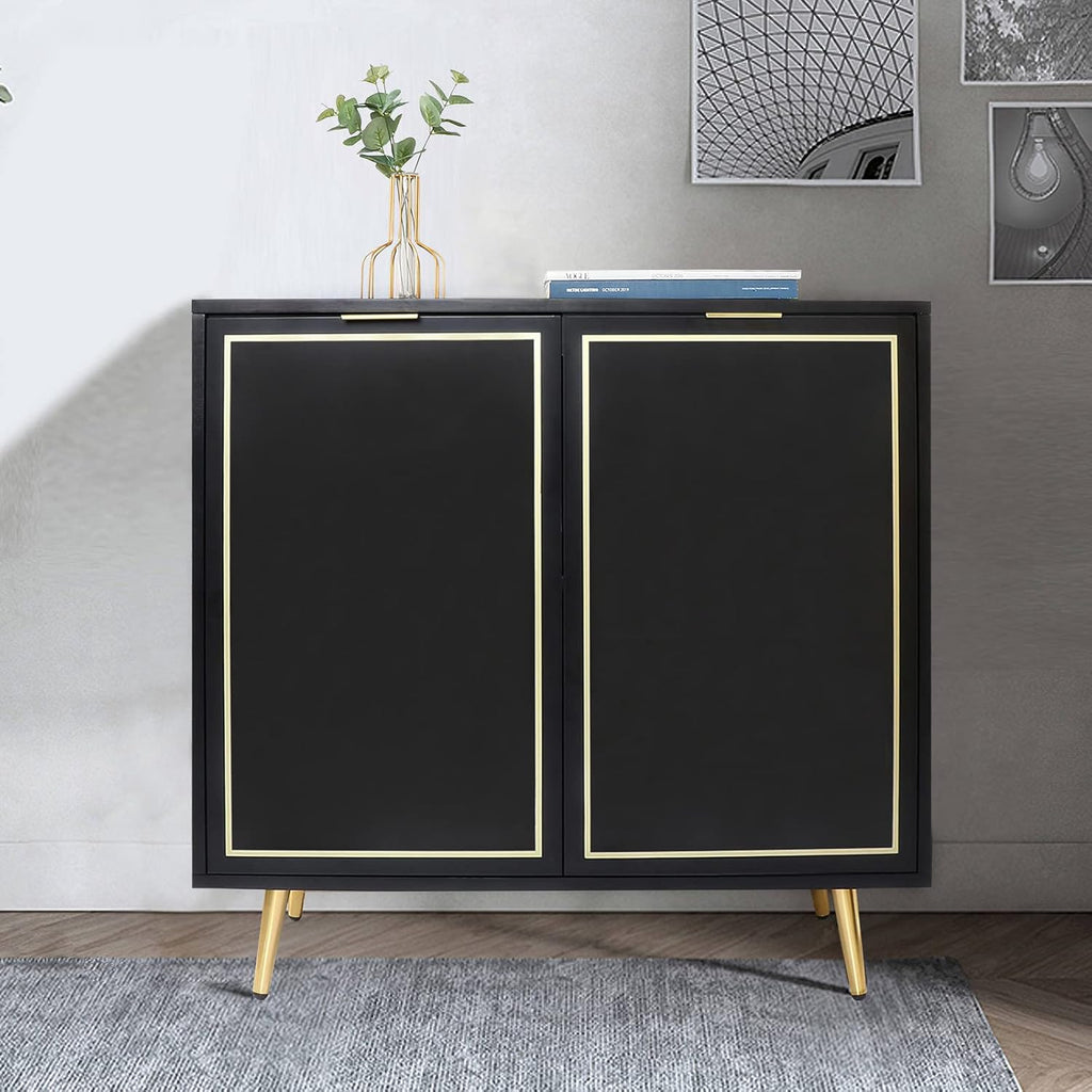 2 Door Natural Wood Accent Storage Cabinet with Adjustable Shelf H629