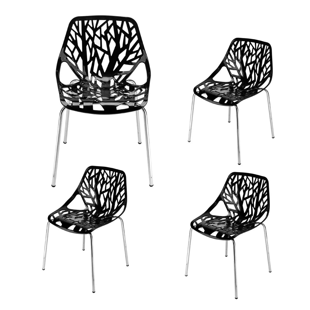 White Shell Lounge Plastic Dining Chair (Set of 4) V735092