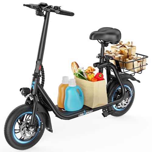 Electric Scooter with Seat, 450W Motor, Foldable D372