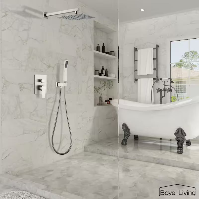 10 in. Wall Mount Dual Shower Heads with 2.5 GPM B40498