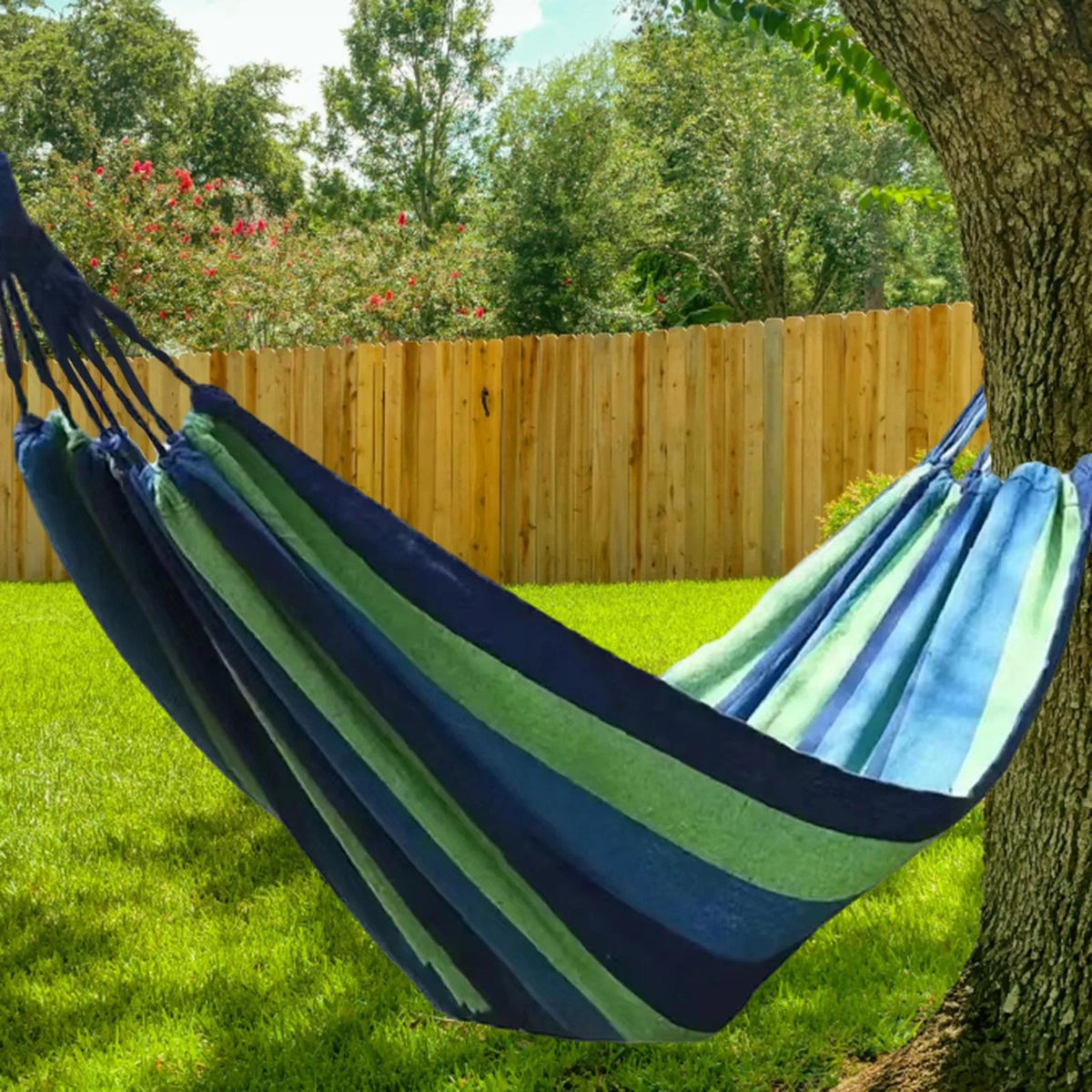 Blue Canvas Camping Hammock 190x80cm S21872