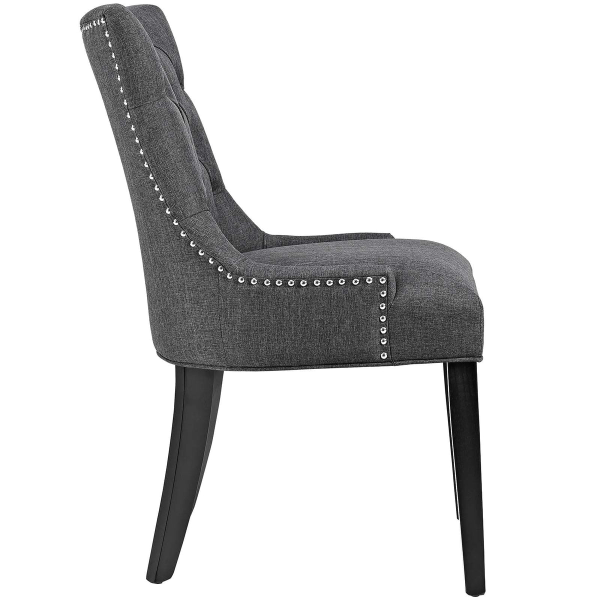 Tufted Fabric Dining Chair in Gray E76438