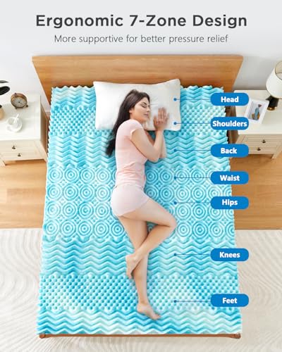 3 Inch 7-Zone Queen Memory Foam Mattress Topper G3799