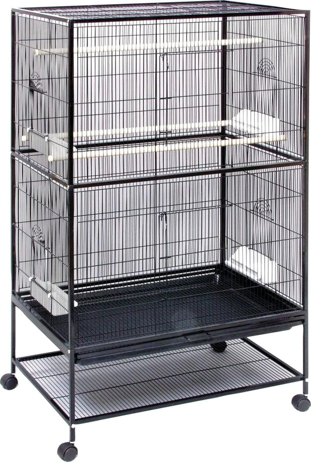 Wrought Iron Flight Cage With Stand, Black L784