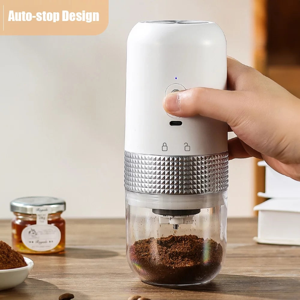 Portable Electric Burr Coffee Grinder 13W 200ml USB Rechargeable Adjustable Cordless Q5010