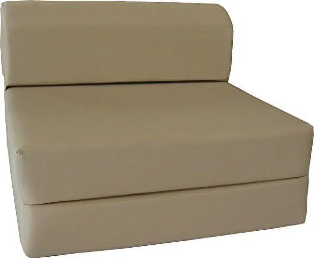 Twin Size Tan Folding Foam Sleeper Chair G64289