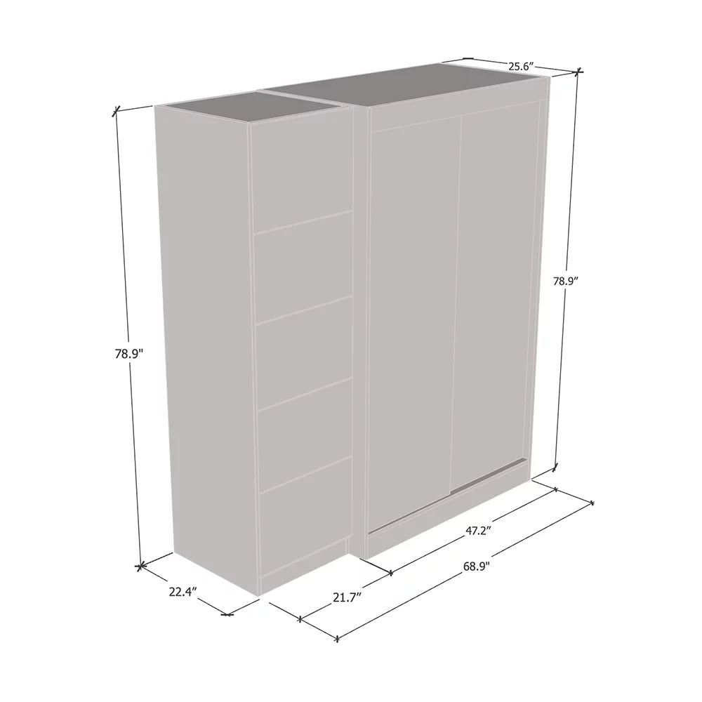 Wardrobe with 1 Mirror C95675