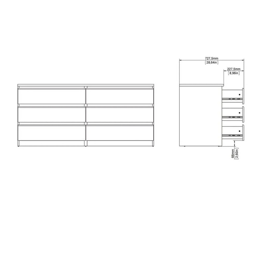2 Piece Full Bed and 6 Drawer Double Dresser Set S885