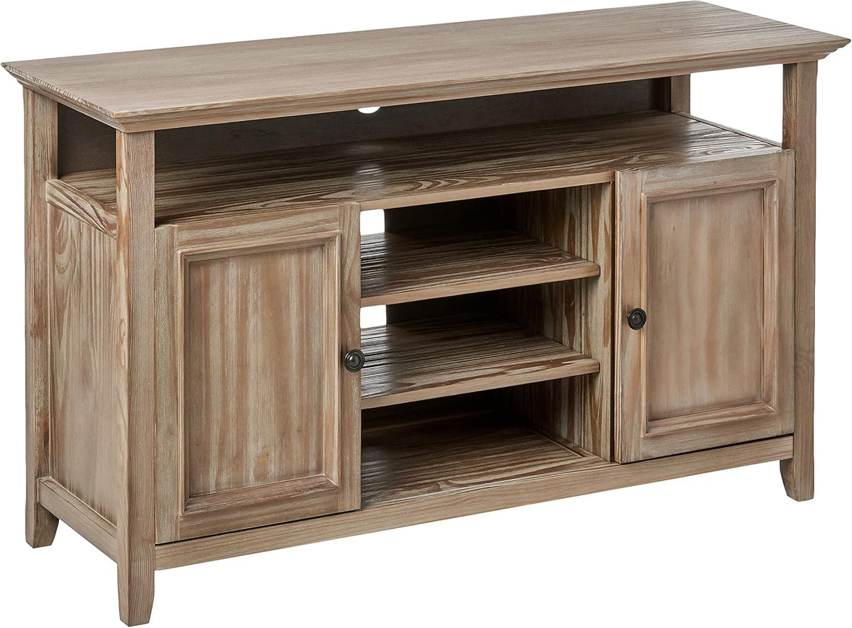 Solid Wood TV Media Stand with Storage Cabinet and Shelves N120652