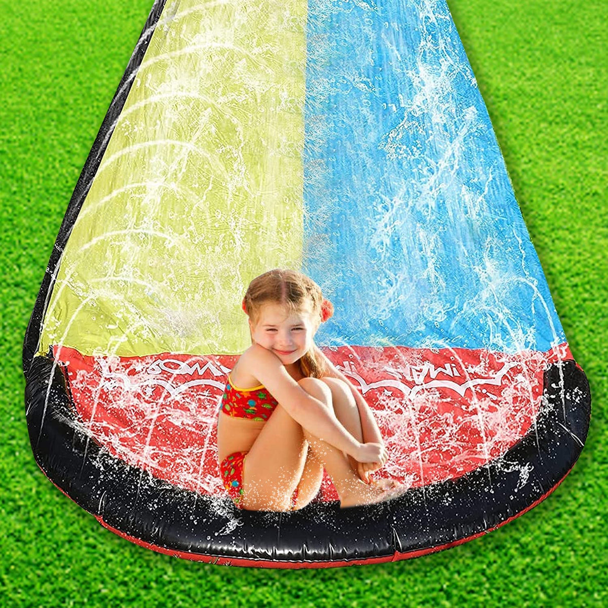 15.5ft Inflatable Water Slide with Sprinklers E590