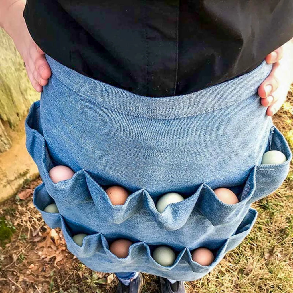 12 Pockets Soft Durable Denim Fabric Egg Gathering Apron F662158