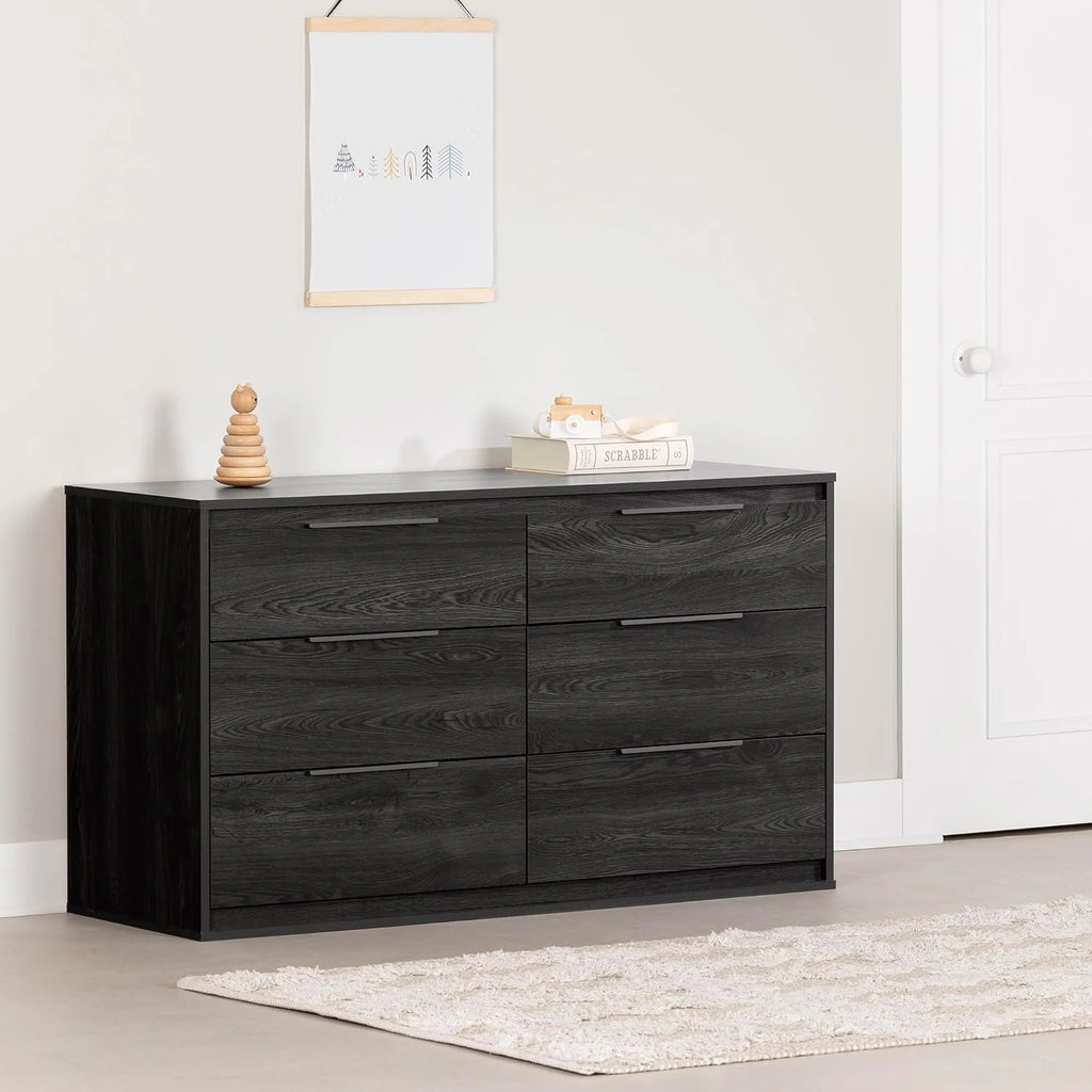 6 Drawer Double Dresser Gray Oak I60245