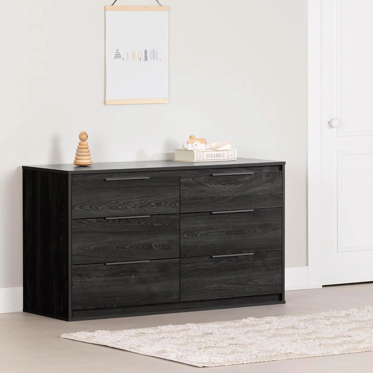 6 Drawer Double Dresser Gray Oak I60245