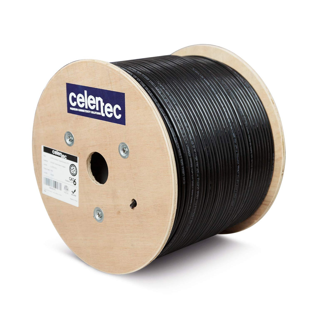 CAT6 Outdoor Bulk Ethernet Cable, 500ft, 23AWG Solid Bare Copper, UTP, White G54718
