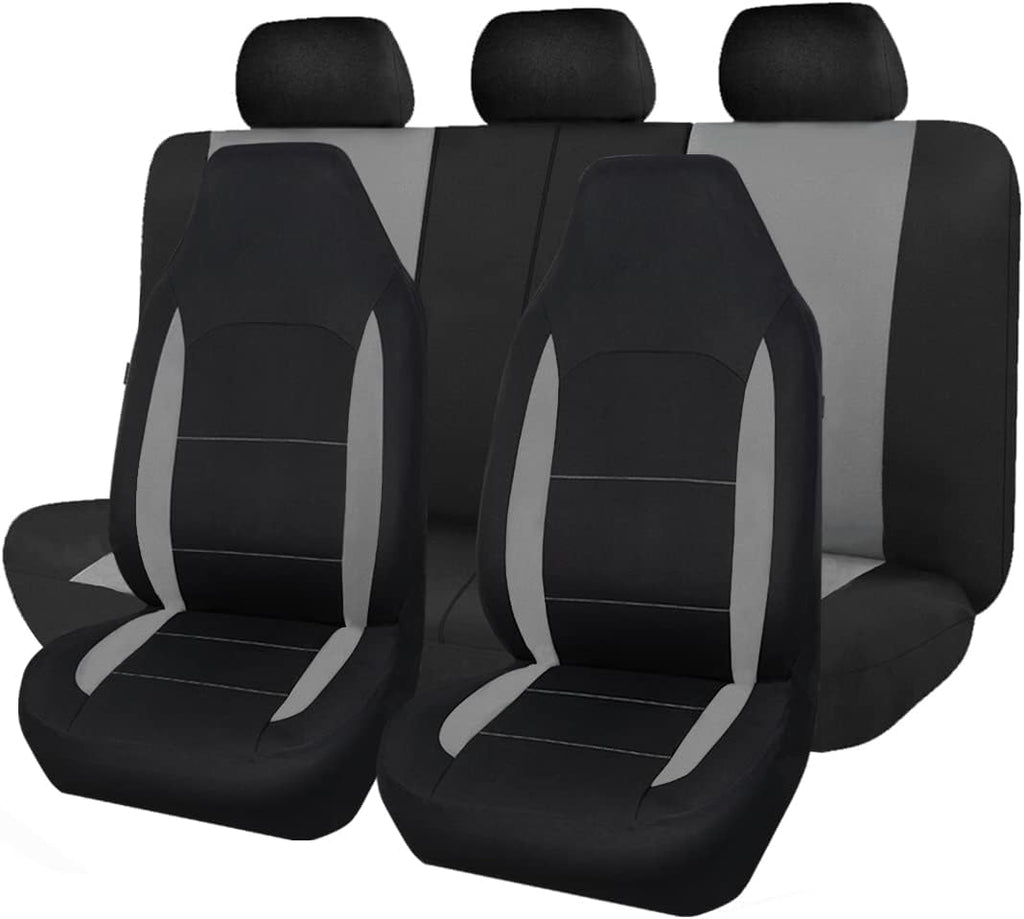 Black Purple Polyester Car Seat Covers Full Set Low Back Pack of 2 H6740