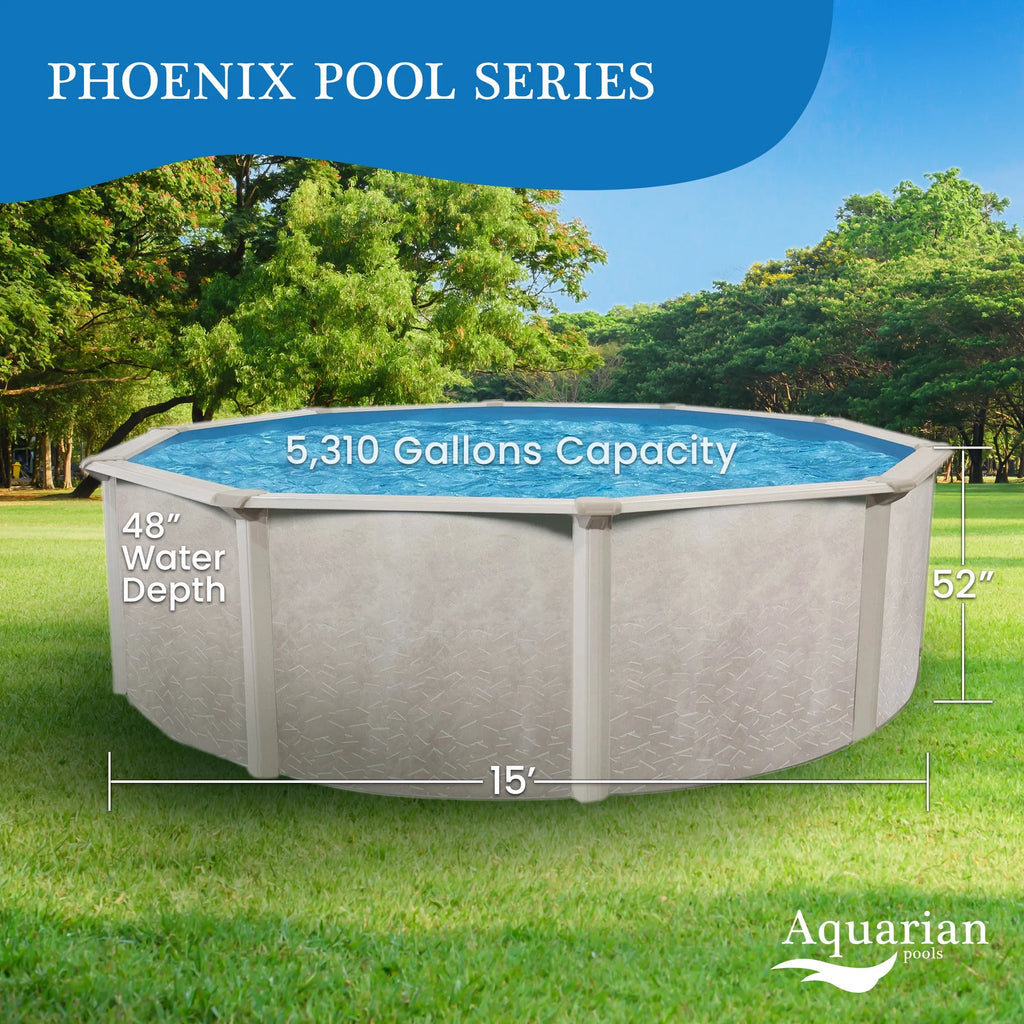 15 Foot x 52 Inch Steel Frame Above Ground Swimming Pool H49576