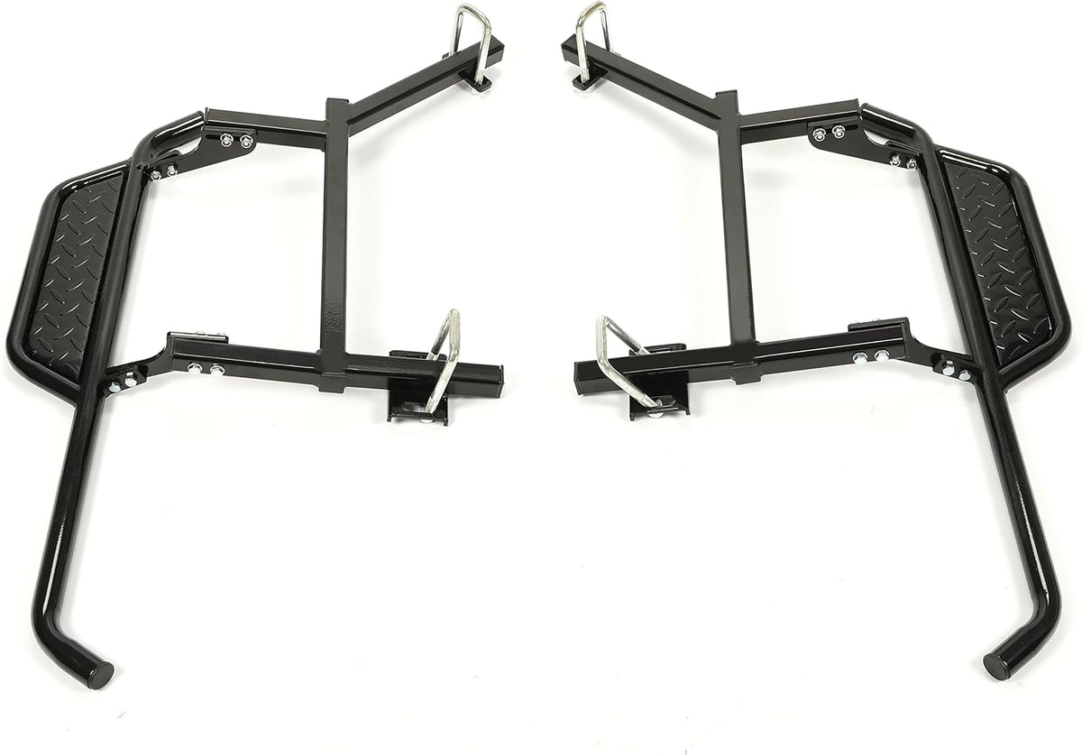 Black Steel Running Boards Set of 2 Side Step Rails B158