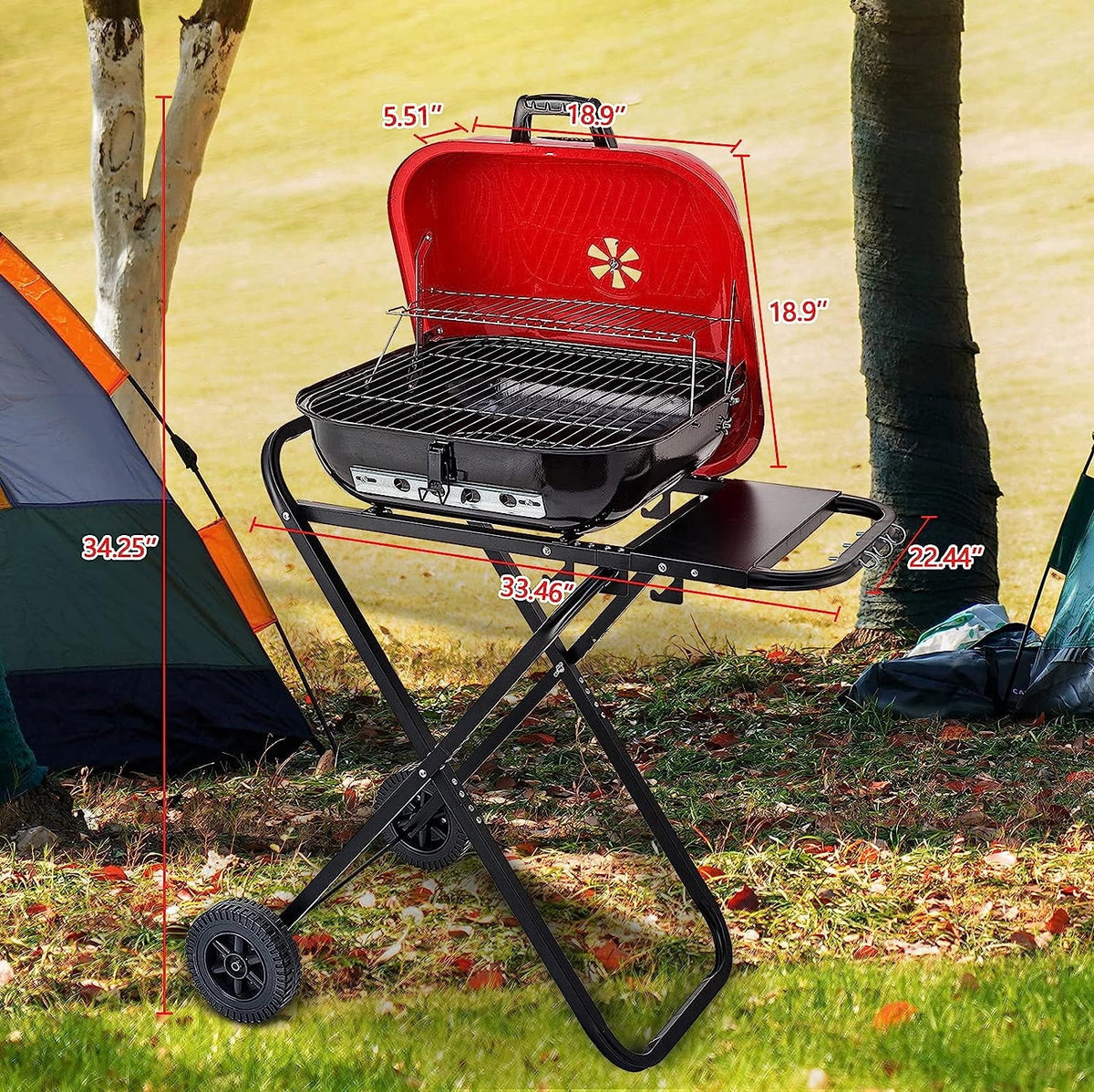 Charcoal Grill Portable Folding Barbecue Grill 18.5-Inch D103