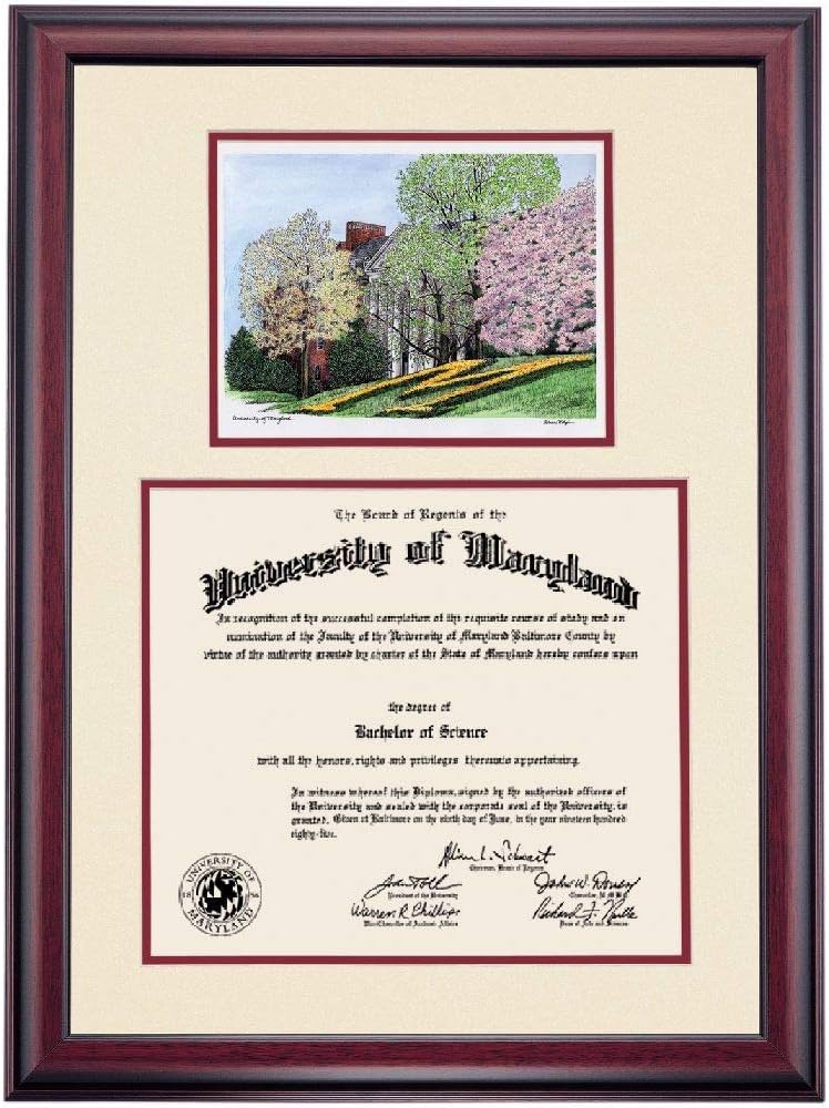 Black/Cherry Mat 13 x 17 Diploma Frame Q237