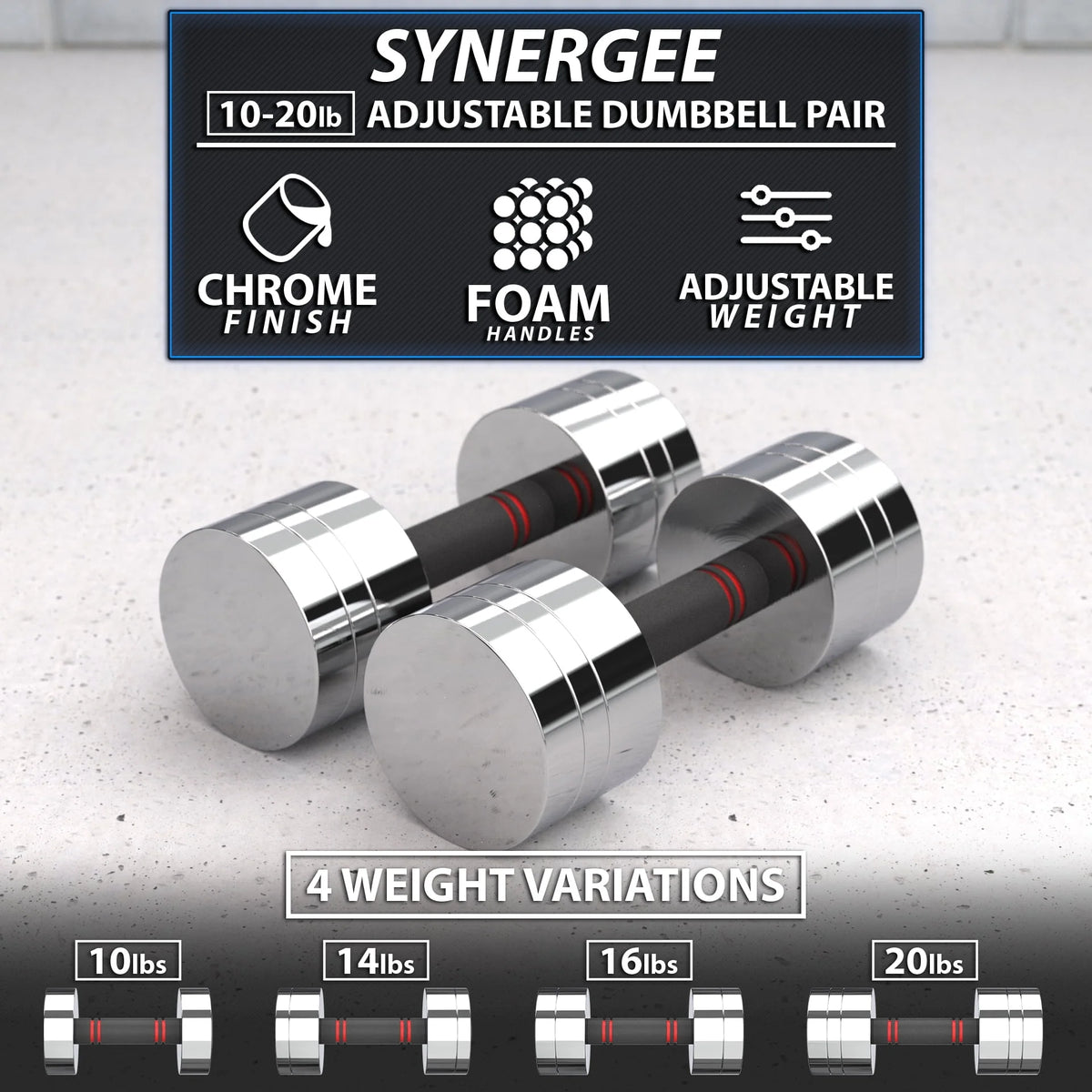 Adjustable Dumbbell Set with Foam Handles Y191