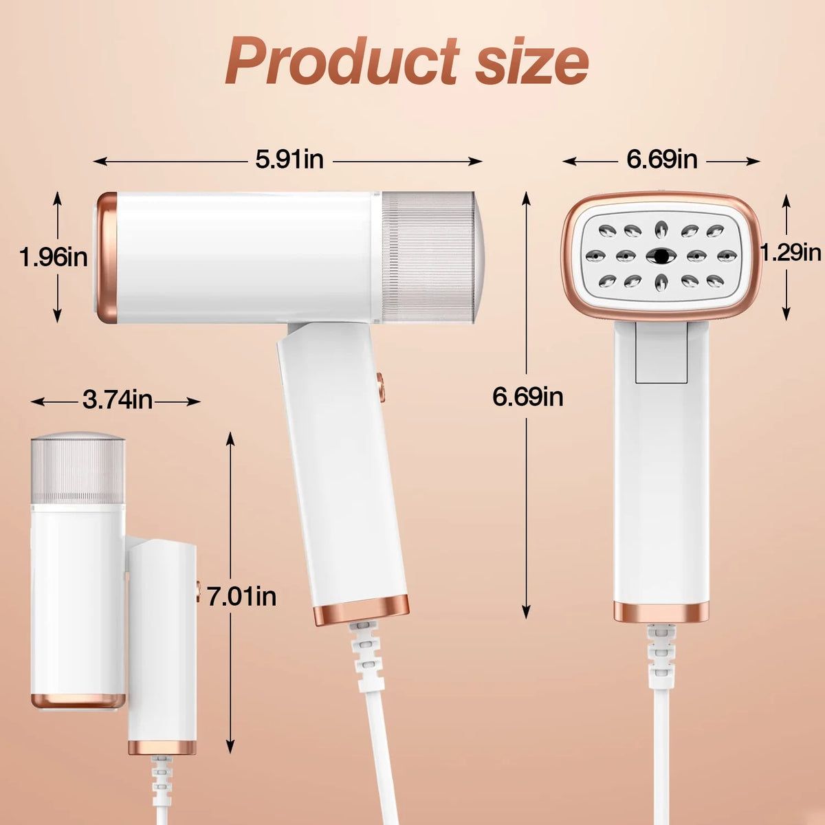 1000W Portable Handheld Electric Steamer with Brush S516