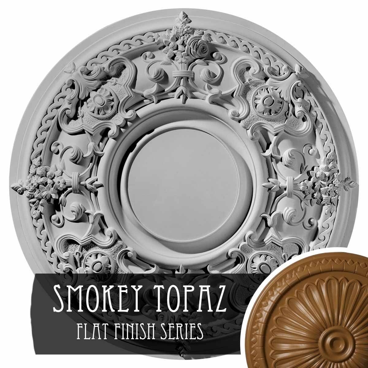 Hand-Painted Smokey Topaz Ceiling Medallion K862336