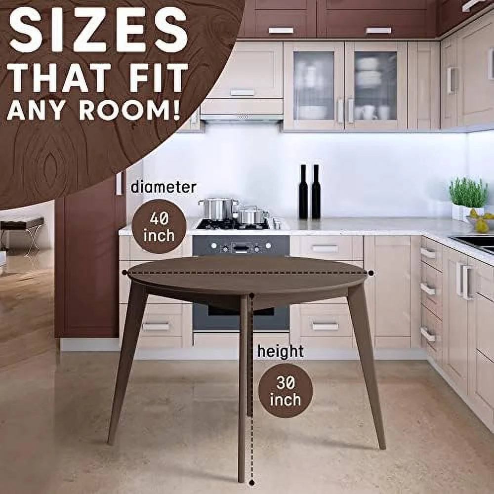 Round Birch Solid Wood Dining Table 40 inch Q6767