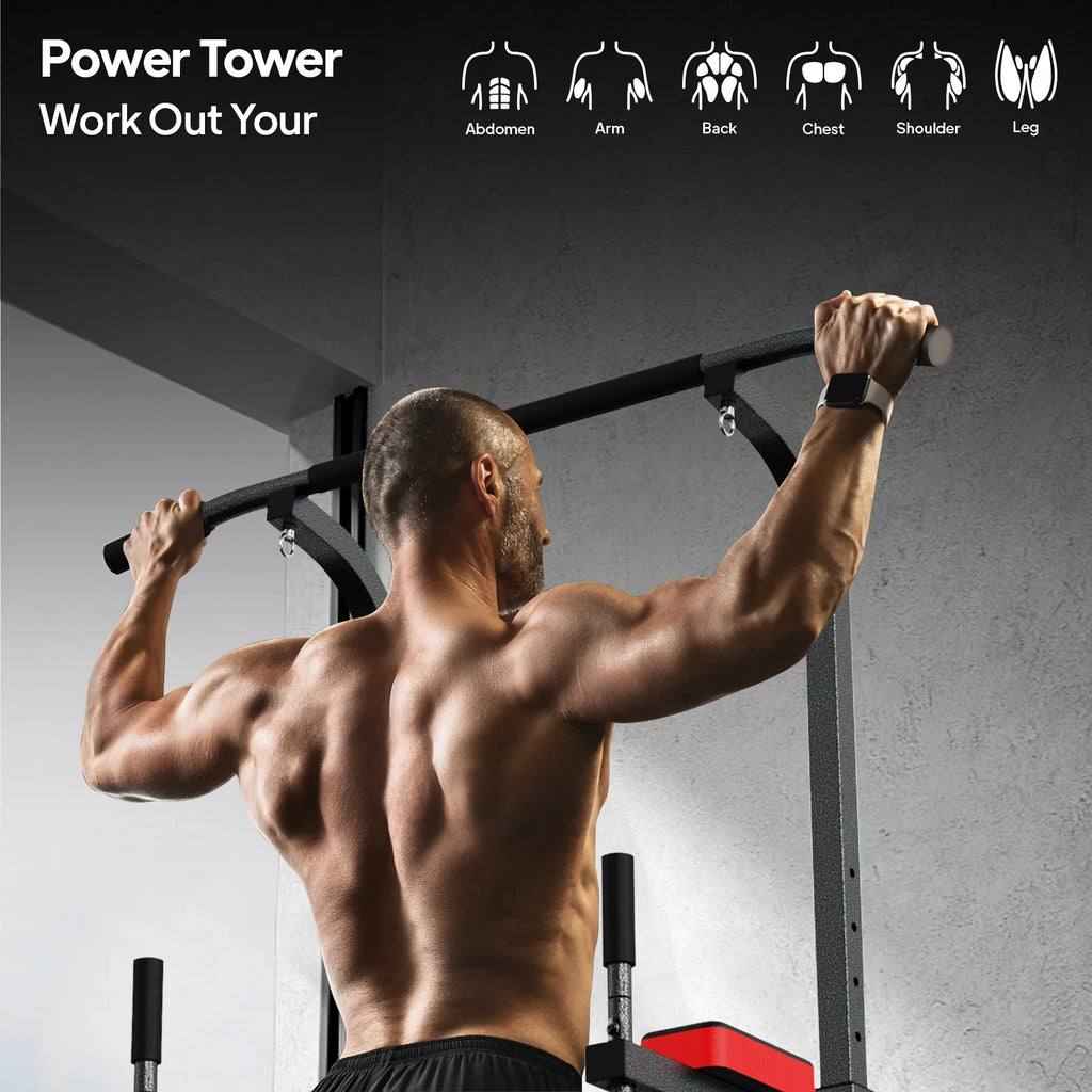 Power Tower Dip Station Pull up Bar 480lbs Z838952