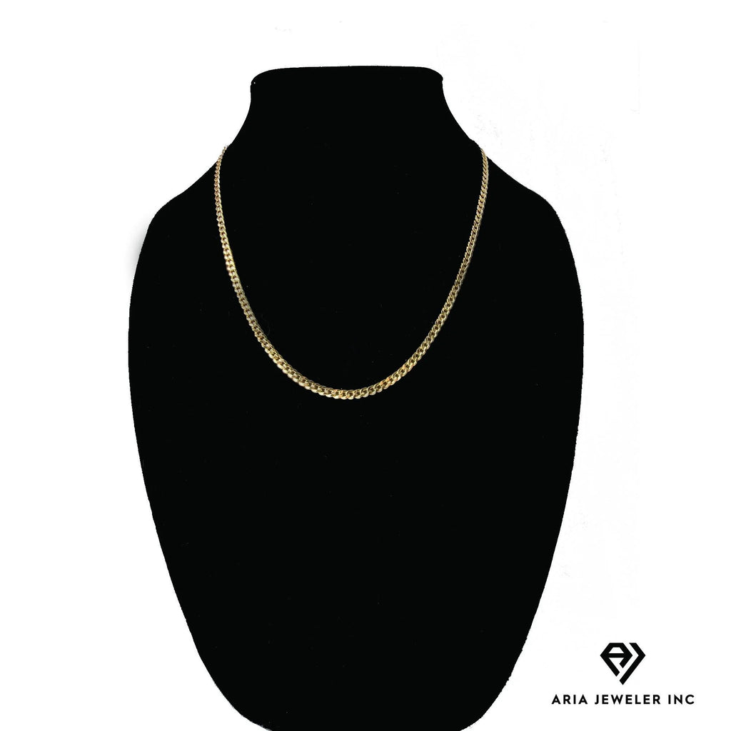 14k Bonded Gold Necklace with Oval Rose Pendant, 14K Cuban Chain Necklace R5124