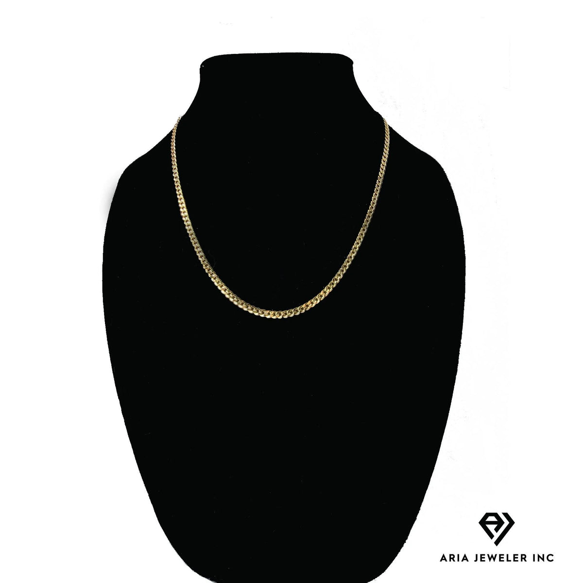 14k Bonded Gold Necklace with Oval Rose Pendant, 14K Cuban Chain Necklace R5124