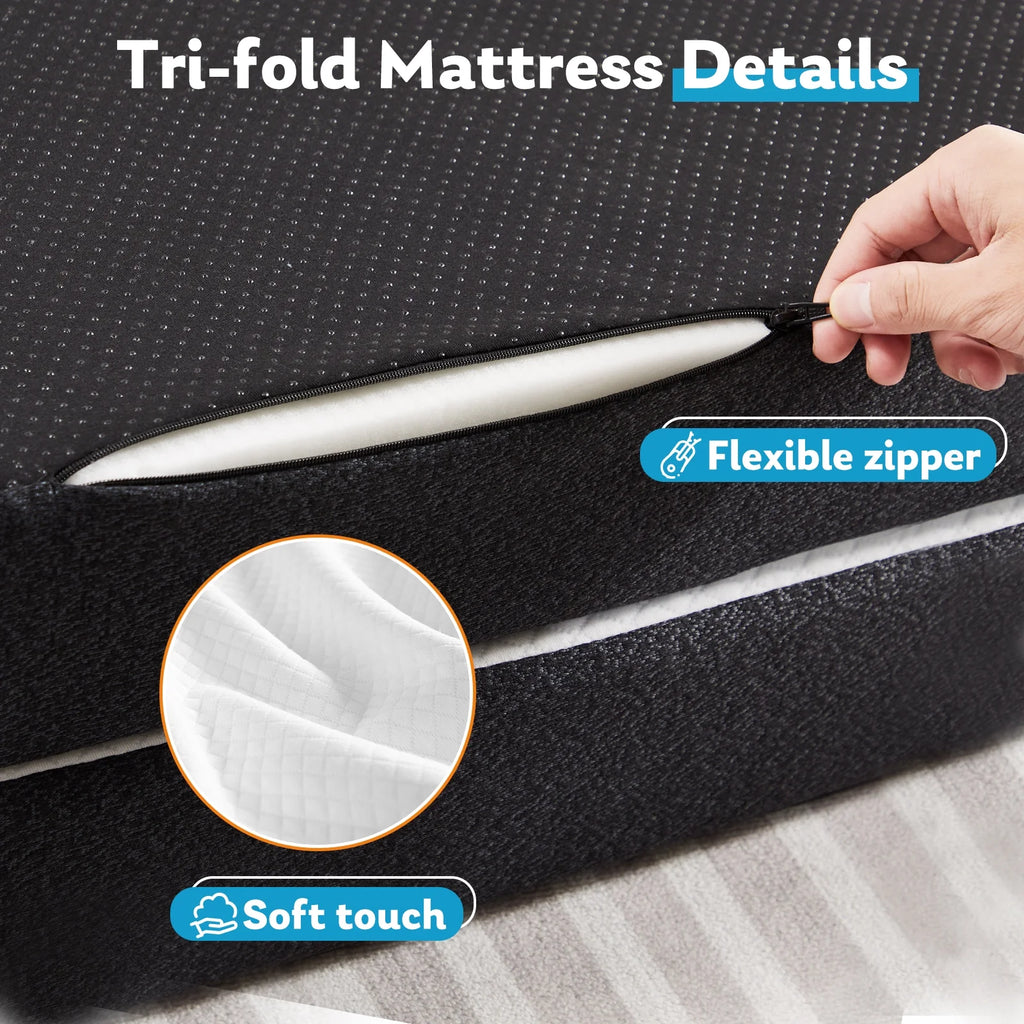 Queen Size 4 inch Tri-fold Memory Foam Mattress Z399