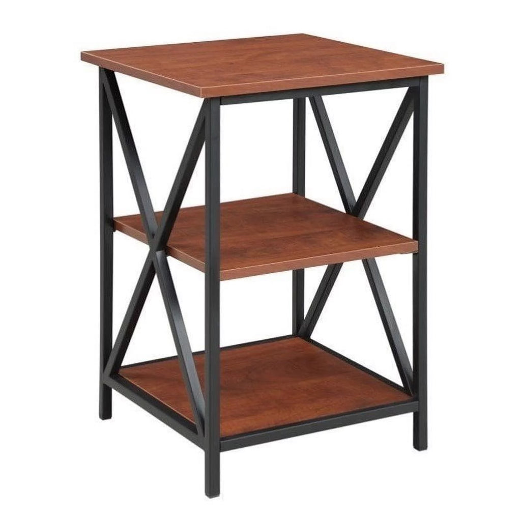 3-Tier Wood Metal End Table in Cherry G86992