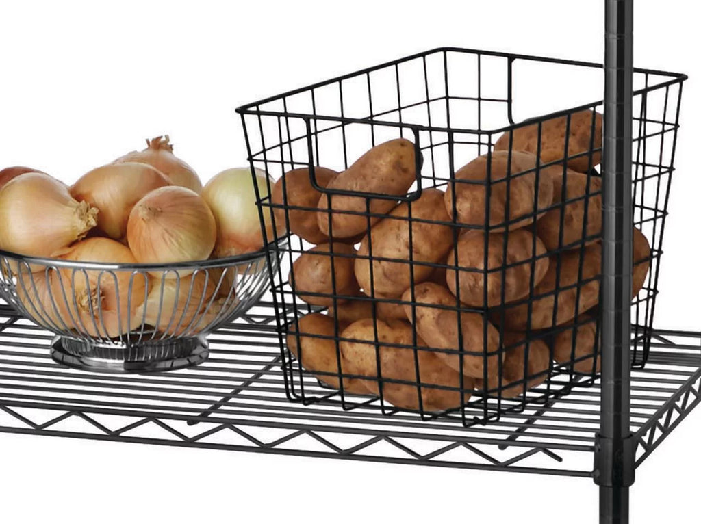 Steel 6-Tier Storage Shelf Unit Black F3640