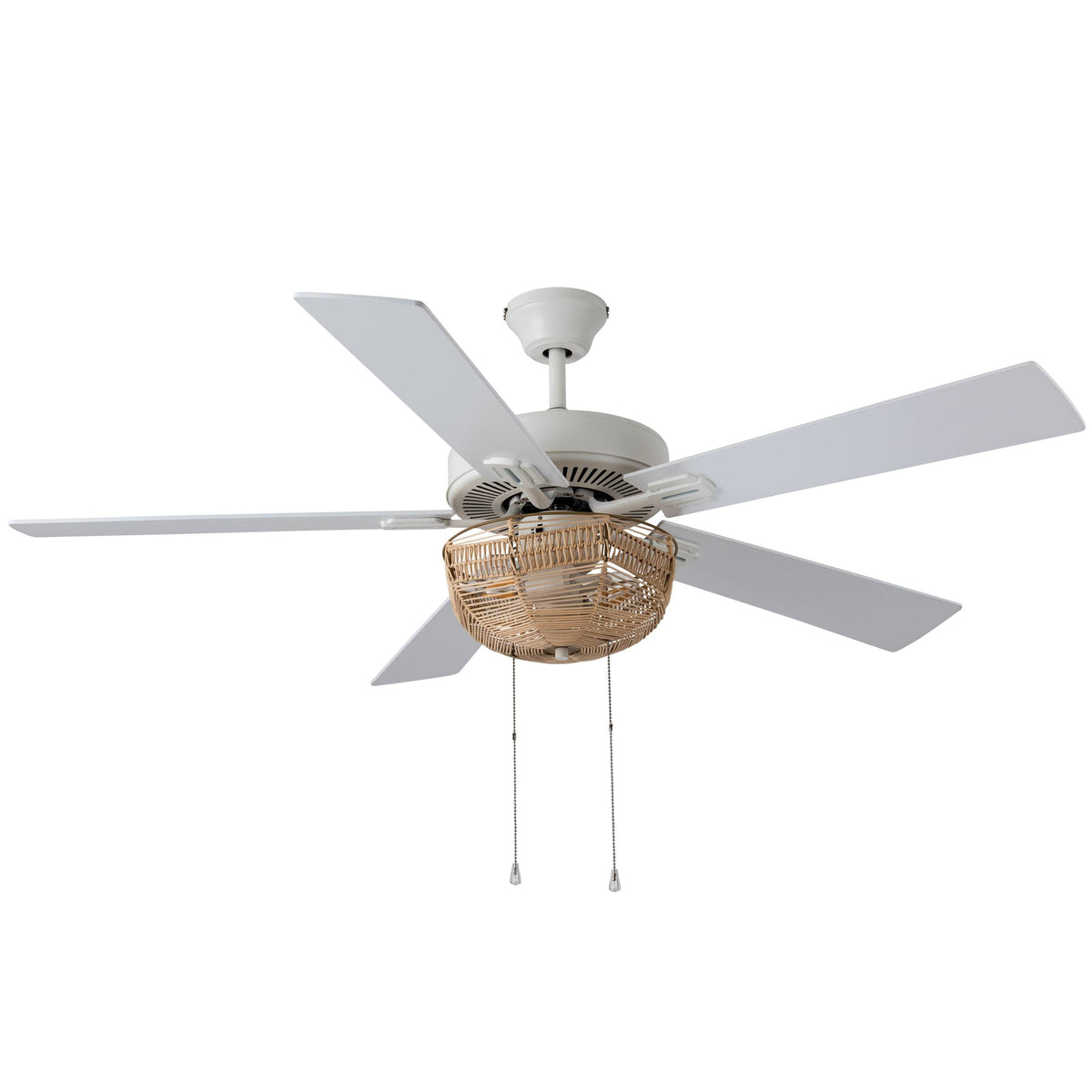 52x22 5-Blade LED Rattan Lighted Ceiling Fan Tan C97546