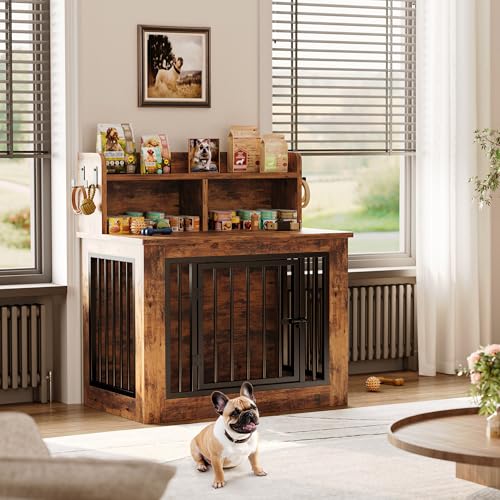 Extra Large Wooden Dog Crate with Storage T15350