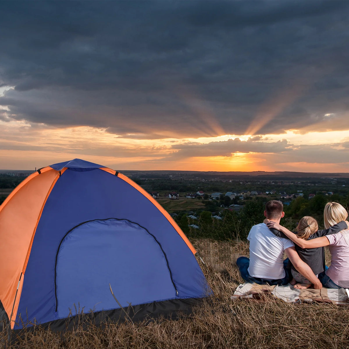 Lightweight Waterproof Camping Tent for 3-4 Persons with Rain Fly G305647