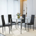 Gray 5-Piece Faux Marble Dining Table Set D709213