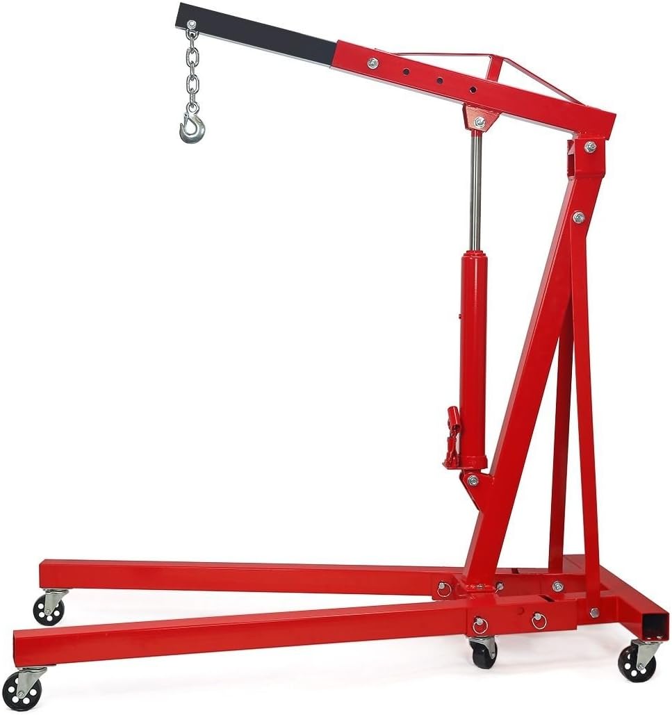 2-Ton Engine Hoist Stand Cherry Picker Folding Lift 4,000lbs (Red) X620992