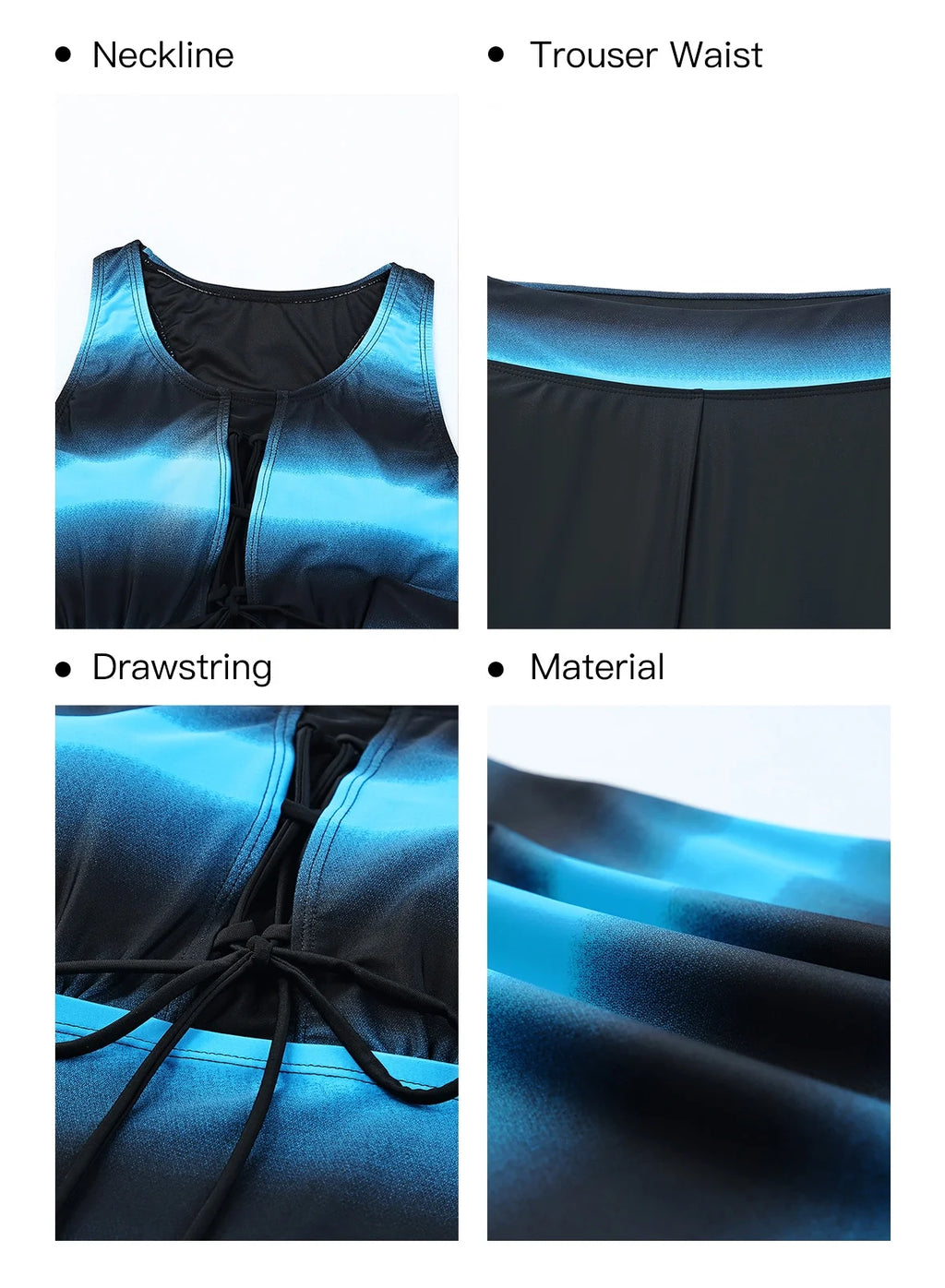 Two Piece Tankini Bathing Suits with Short Capri Z2286