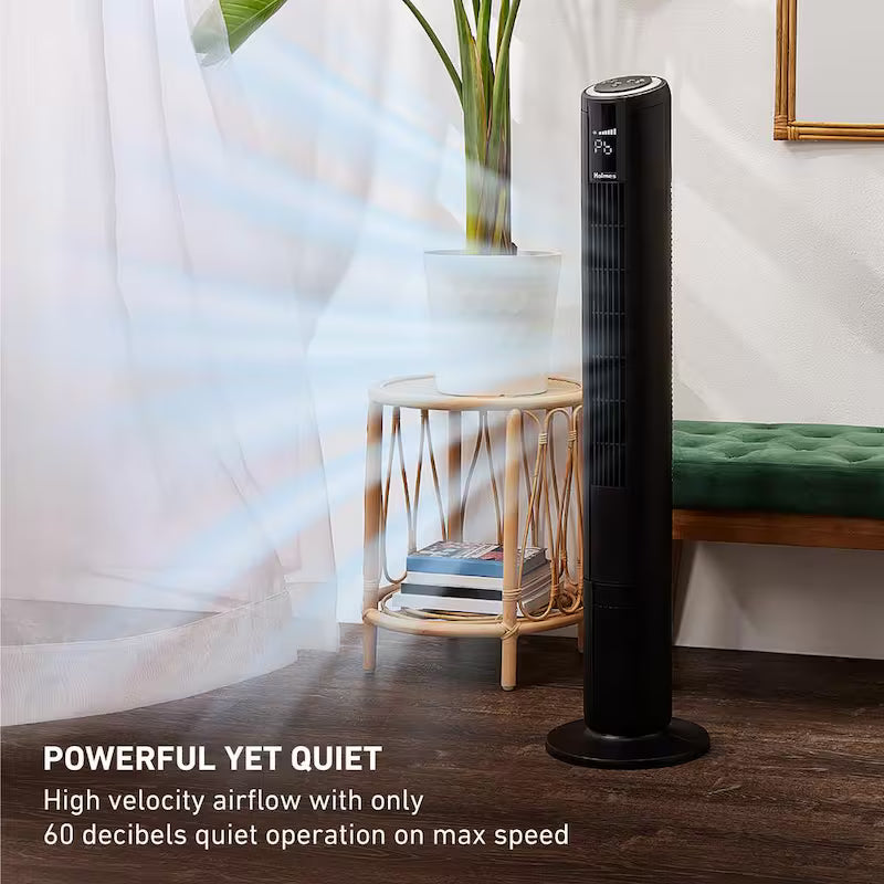 Black 5 Speed Wi-Fi Digital Tower Fan I341067